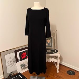 Eileen Fischer black three quarter sleeve dress